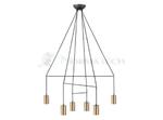 Lampa sufitowa wisząca Industrialna Loft IMBRIA SOLID BRASS VI 7956 NOWODVORSKI Lighting GU10 x6 oświetleniowa żyrandol nowoczesna metal do Kuchni Jadalni nad stół blat wyspę mosiądz złoto-czarna w sklepie internetowym Normatech