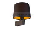 Lampa ścienna kinkiet Loft CHILLIN I BLACK GOLD 8197 NOWODVORSKI Lighting E27 nowoczesna oświetleniowa ścienna z włącznikiem Industrialna abażur tkanina czarno-złota czarna złota metal idealna w sklepie internetowym Normatech