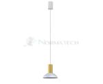 Lampa sufitowa wisząca Industrialna Loft HERMANOS C WHITE/SOLID BRASS 8037 NOWODVORSKI Lighting GU10 nowoczesna oprawa oświetleniowa metal mosiądz żyrandol biało-złoty biała pojedynczy zwis w sklepie internetowym Normatech