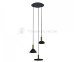 Lampa sufitowa wisząca Industrialna Loft HERMANOS III BLACK/SOLID BRASS 8030 NOWODVORSKI Lighting 3xGU10 nowoczesna oprawa oświetleniowa metal mosiądz żyrandol czarno-złoty czarno zwis Inspiracje w sklepie internetowym Normatech