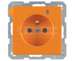 Q.1/Q.3 Gniazdo z uz. z diodą kontrolną LED, z podwyż. ochr. st., pomarańcz aks 6765096014 HAGER BERKER Q.1 Q.3 w sklepie internetowym Normatech