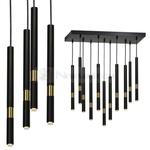 Lampa sufitowa wisząca żyrandol punktowa Industrialna MONZA BLACK/GOLD 11xG9 8W MLP6386 11x G9 Loft nowoczesna oprawa oświetleniowa tuba zwis czarny czarna złoty czarno złota Inspiracje Premium w sklepie internetowym Normatech