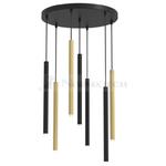 Lampa sufitowa wisząca żyrandol punktowa Industrialna MONZA BRASS 7xG9 max 8W LED MLP8843 7x G9 Loft nowoczesna oprawa oświetleniowa tuba zwis czarny czarna złoty czarno złota Inspiracje Premium w sklepie internetowym Normatech