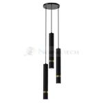 Lampa sufitowa wisząca natynkowa JOKER BLACK/GOLD 3xGU10 MLP8918 Milagro 3x GU10 50-90cm Spot oprawa oświetleniowa nowoczesna Industrialna Loft nawierzchniowa metal zwis czarny czarna złoty czarno w sklepie internetowym Normatech