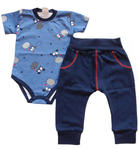 Komplet body niemowlęce na krótki rękaw i spodnie Borys w sklepie internetowym SzipSzop.pl