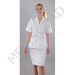 Bluza lekarska damska M2013 (rękaw krótki, zapięcie na napy)W w sklepie internetowym Medisquad.pl
