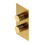 Contour bateria wannowo-prysznicowa podtynkowa termostatyczna złoto szczotkowane CT8036GLB w sklepie internetowym Carrea