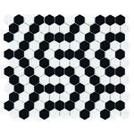 Mini Hexagon B&W Coral 26x30 mozaika dekoracyjna w sklepie internetowym Carrea