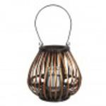 Drewniany Lampion Okrągły Brązowy J Clayre & Eef w sklepie internetowym Lawendowy Kredens