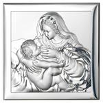 Obraz Matki Boskiej Karmiącej srebrny klasyczny | Rozmiar: 12x12 cm | SKU: VL80002/4L w sklepie internetowym PasazHandlowy.eu
