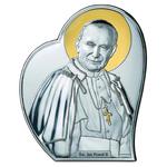 Obraz Jana Pawła II srebrny ze złoceniami | Rozmiar: 12.1x14.6 cm | SKU: V18061/2LORO w sklepie internetowym PasazHandlowy.eu
