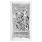 Obraz anioła stróża srebrny nowoczesny z modlitwą na białym drewnie | Rozmiar: 8x14 cm | SKU: BC6673S/2W w sklepie internetowym PasazHandlowy.eu