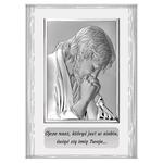 Obraz Jezusa modlącego się nowoczesny srebrny na drewienku z modlitwą | Rozmiar: 9x12 cm | SKU: BC6522FS/2 w sklepie internetowym PasazHandlowy.eu