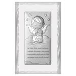 Srebrny obrazek na chrzest z aniołem stróżem nowoczesny pamiątka chrztu 9x15.5 | Rozmiar: 9x15.5 cm | SKU: BC6761S2FB/2 w sklepie internetowym PasazHandlowy.eu