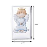 Obraz anioła stróża z serduszkiem srebrny nowoczesny nad łóżeczko kolorowy | Rozmiar: 6.5x11 cm | Kolor: Niebieski | SKU: VL75024/3LC w sklepie internetowym PasazHandlowy.eu