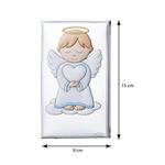 Obraz anioła stróża z serduszkiem srebrny nowoczesny nad łóżeczko kolorowy | Rozmiar: 9x15 cm | Kolor: Niebieski | SKU: VL75024/3XLC w sklepie internetowym PasazHandlowy.eu