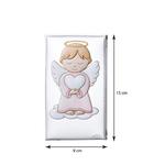 Obraz anioła stróża z serduszkiem srebrny nowoczesny nad łóżeczko kolorowy | Rozmiar: 9x15 cm | Kolor: Różowy | SKU: VL75024/3XLR w sklepie internetowym PasazHandlowy.eu