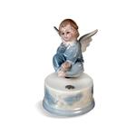 Pozytywka dla dzieci ceramiczna z aniołkiem kolor niebieski | Rozmiar: 8.2x8.2x13 cm | Kolor: Niebieski | SKU: F553A w sklepie internetowym PasazHandlowy.eu