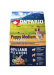 ONTARIO PUPPY MEDIUM LAMB AND RICE KARMA HYPOALERGICZNA DLA SZCZENIĄT RAS ŚREDNICH 2,25kg w sklepie internetowym Telekarma.pl