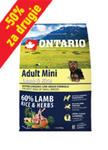 ONTARIO ADULT MINI LAMB AND RICE KARMA HYPOALERGICZNA DLA PSÓW RAS MAŁYCH 750g+750g za-50% w sklepie internetowym Telekarma.pl