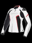 Kurtka skórzana Dainese G. RACING D1 PELLE LADY - white/black/fluo-red w sklepie internetowym Defender.net.pl