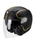 Kask otwarty Scorpion EXO-220 BIXBY Black Matt Gold - gold w sklepie internetowym Defender.net.pl