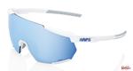 Okulary Rowerowe 100% Racetrap 3.0 Matte White - Hiper Blue Multilayer Mirror Lens (Szkła Niebieskie Lustrzane Wielowarstwowe Lt 13% + Szkła Przeźroczyste 93%) w sklepie internetowym ElenSPORT.pl - Internetowy Sklep Sportowy