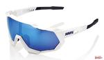 Okulary Rowerowe 100% Speedtrap Matte White - Hiper Blue Multilayer Mirror Lens (Szkła Niebieskie Lustrzane Wielowarstwowe Lt 13% + Szkła Przeźroczyste Lt 93%) w sklepie internetowym ElenSPORT.pl - Internetowy Sklep Sportowy