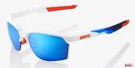 Okulary Rowerowe 100% Sportcoupe Matte White / Geo Pattern - Hiper Blue Multilayer Mirror Lens w sklepie internetowym ElenSPORT.pl - Internetowy Sklep Sportowy