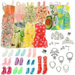 Ubranka dla lalek sukienki buciki biżuteria duży zestaw XL 43 elementy w sklepie internetowym okazje24.eu