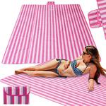 Mata plażowa koc piknikowy plażowy 200x200cm różowy w sklepie internetowym okazje24.eu