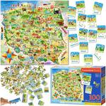 CASTORLAND Puzzle edukacyjne układanka Mapa Polski 128 elementów 6+ w sklepie internetowym okazje24.eu