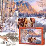 CASTORLAND Puzzle układanka 500 elementów Winter Melt - Konie zimowy krajobraz 9+ w sklepie internetowym okazje24.eu