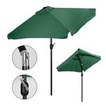 Prostokątny duży parasol ogrodowy skośny łamany z korbą zielony 200 x 140 cm w sklepie internetowym okazje24.eu