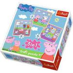 Puzzle 3w1 - Zabawy w szkole - Świnka Peppa w sklepie internetowym MojeKlocki24.pl 