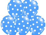 Balony niebieskie w białe kropki - 37 cm - 1 szt. w sklepie internetowym Partyshop Congee.pl