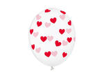 Balony przeźroczyste Serduszka czerwone - 30 cm - 1 szt. w sklepie internetowym Partyshop Congee.pl