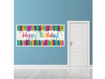 Baner urodzinowy Rainbow Birthday - 152x68 cm - 1 szt. w sklepie internetowym Partyshop Congee.pl