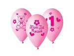 Balony z nadrukiem dla dziewczynki "Mam już roczek" - 30 cm - 5 szt. w sklepie internetowym Partyshop Congee.pl