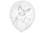 Balony z nadrukiem I Komunia Święta - białe - 30 cm - 8 szt. w sklepie internetowym Partyshop Congee.pl