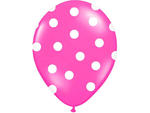Balony różowe w białe kropki - 37 cm - 1 szt. w sklepie internetowym Partyshop Congee.pl