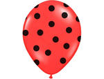 Balony czerwone w czarne kropki - 37 cm - 1 szt. w sklepie internetowym Partyshop Congee.pl