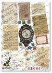 Papier do decoupage Asket ED 104 Vintage karty i zegar w sklepie internetowym Serwetnik.pl