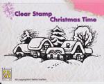 Stempel akrylowy Nellie's Choice Clear Stamp CT009 CHRISTMAS TIME Snowy Village w sklepie internetowym Serwetnik.pl