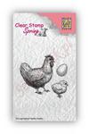 Stempel akrylowy Nellie's Choice Clear Stamp SPCS004 SPRING Kura kurczak i jajo w sklepie internetowym Serwetnik.pl