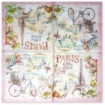 Serwetka do decoupage 3718 Paris, Paris rowerem zwiedzany w sklepie internetowym Serwetnik.pl