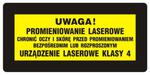 Znak: Uwaga! Chronić oczy i skórę przed prom. bezpośr. lub rozproszonym. Urządzenie laserowe kl. 4 w sklepie internetowym Sklep-ppoz.pl