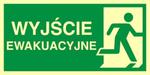 Znak: wyjście ewakuacyjne w prawo (napis + nowa norma) w sklepie internetowym Sklep-ppoz.pl