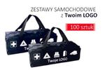 100 sztuk z Twoim LOGO - zestawy samochodowy w torbie PREMIUM BLACK PL - gaśnica, apteczka, kamizelka, trójkąt w sklepie internetowym Sklep-ppoz.pl